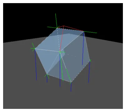 A soft cube mesh deforming